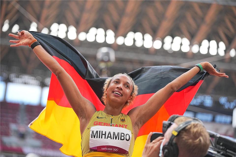 Wurde 2021 in Tokio Olympiasiegerin: Malaika Mihambo. (Archivbild)Michael Kappeler/dpa