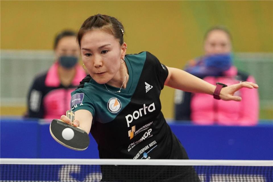 Xiaona Shan von TTC Berlin Eastside erhält in der kommenden Spielzeit Verstärkung in der Champions League.J�rg Carstensen/dpa