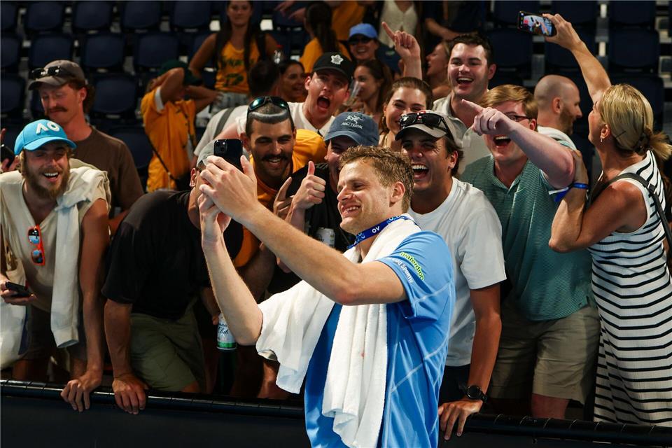 Yannick Hanfmann erlebte in Melbourne einen besonderen Tennis-Tag.Frank Molter/dpa