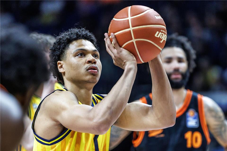 Youngster Jack Kayil war bester Alba-Werfer gegen Bamberg (Archivbild)Andreas Gora/dpa