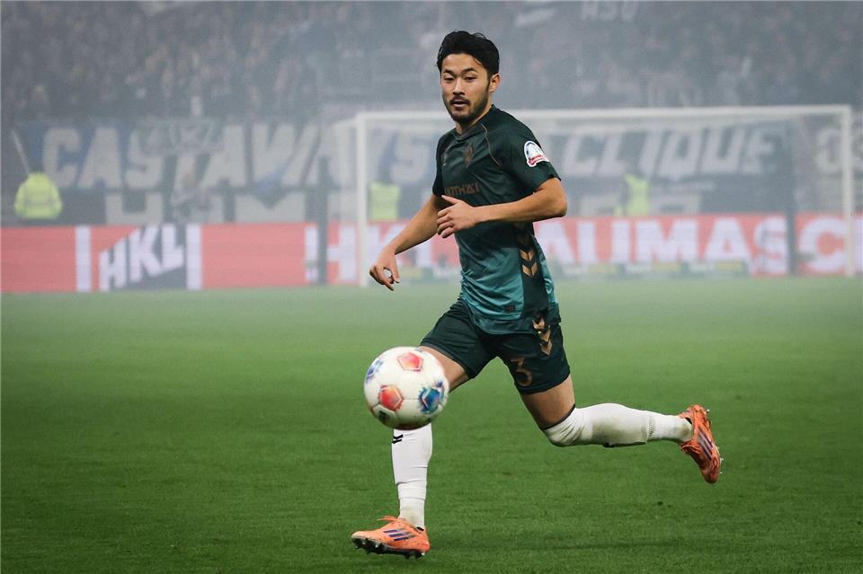 Yukinari Sugawara spielt auf Vereinsebene für Werder Bremen.Christian Charisius/dpa
