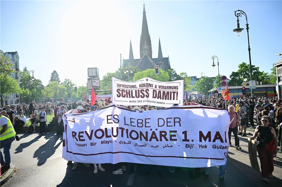 Zahlreiche linke Demonstrationen sind am 1. Mai in Berlin geplant. (Archivbild)Sebastian Christoph Gollnow/dpa