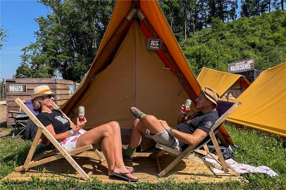 Zelten gehört bei Musikfestivals zum guten Ton - auch auf dem „Woodstock der Blasmusik“.Ralf Johnen/dpa-tmn