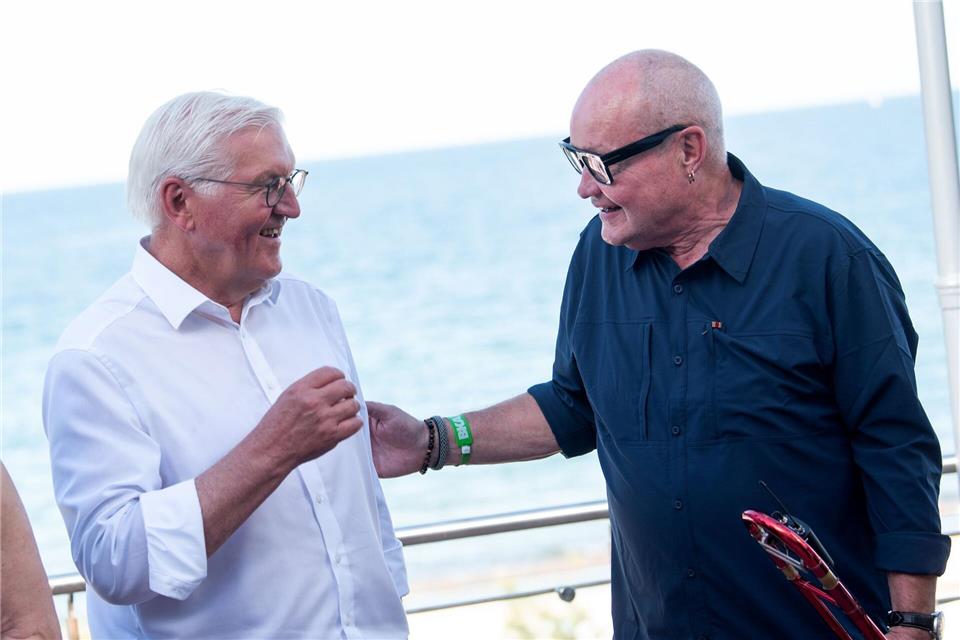 Zu den Gästen des künstlerischen Leiters Nils Landgren (rechts) gehörte auch Bundespräsident Frank-Walter Steinmeier.Daniel Bockwoldt/dpa