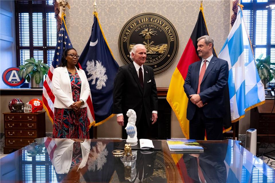Zum Abschluss seiner Reise hat Söder unter anderem den republikanischen Gouverneur von South Carolina, Henry McMaster, getroffen. Sven Hoppe/dpa