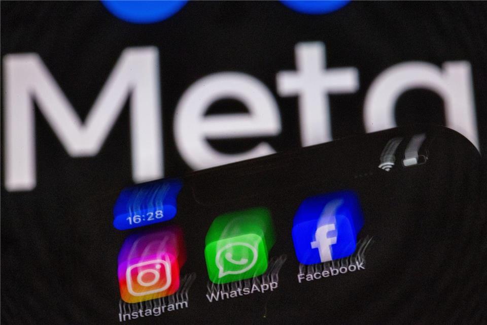 Zum Internetriesen Meta gehören Instagram, WhatsApp und Facebook.Jens Büttner/dpa