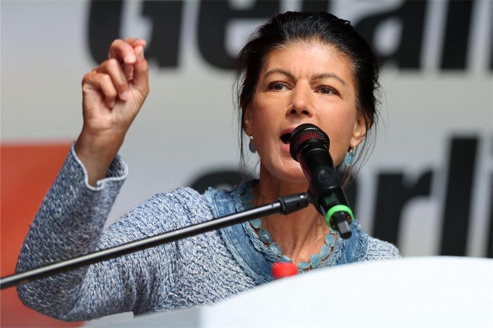 Zum Wahlkampfabschluss des BSW in Sachsen-Anhalt kam auch Parteigründerin Sahra Wagenknecht.  Jan Woitas/dpa