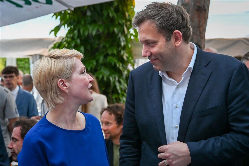 Zwei SPD-Vorsitzende: Manuela Schwesig für MV und Lars Klingbeil auf Bundesebene. Jens Kalaene/dpa