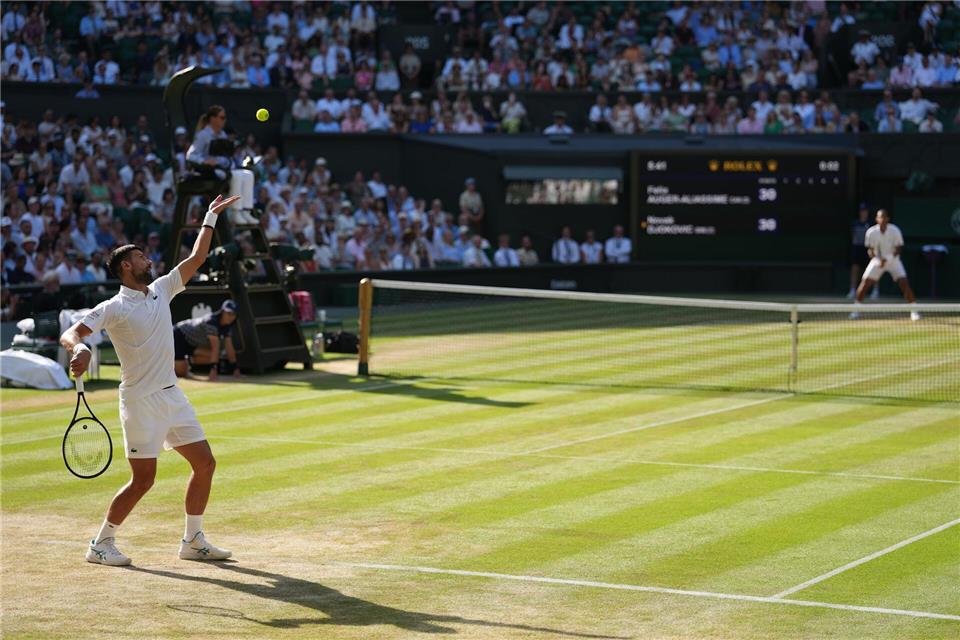 Zwei Siege trennen Novak Djokovic noch von seinem 25. Grand-Slam-Titel.Kirsty Wigglesworth/AP/dpa