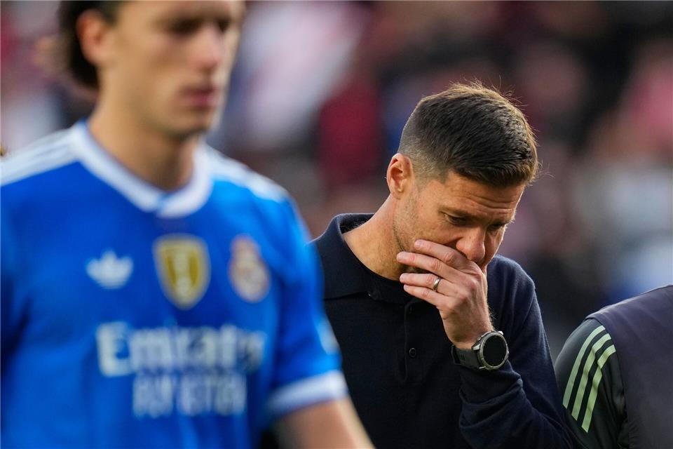 Zwei Spiele ohne Tor - spanische Medien kritisieren bereits Real-Coach Xabi Alonso.Manu Fernandez/AP/dpa