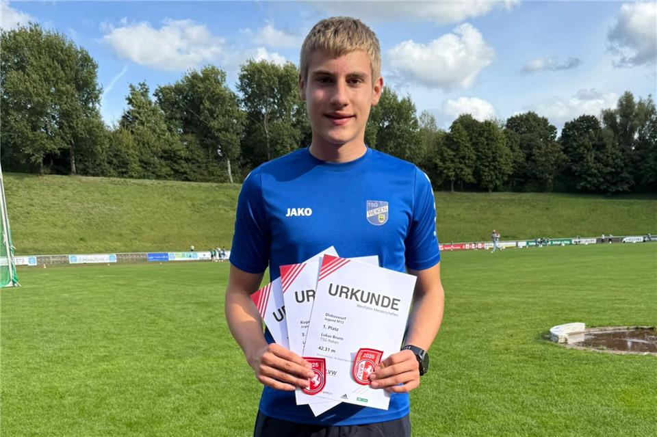 Zwei Titel, einmal Platz drei bei den Westfälischen Meisterschaften: Lukas Bruns.
