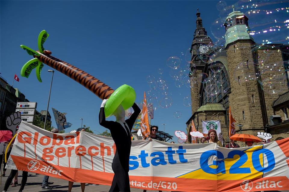 Zwei weitere für den ersten Gipfeltag am 7. Juli 2017 geplanten Kundgebungen von Attac hatte die Stadt Hamburg verboten. (Archivbild)picture alliance / Axel Heimken/dpa