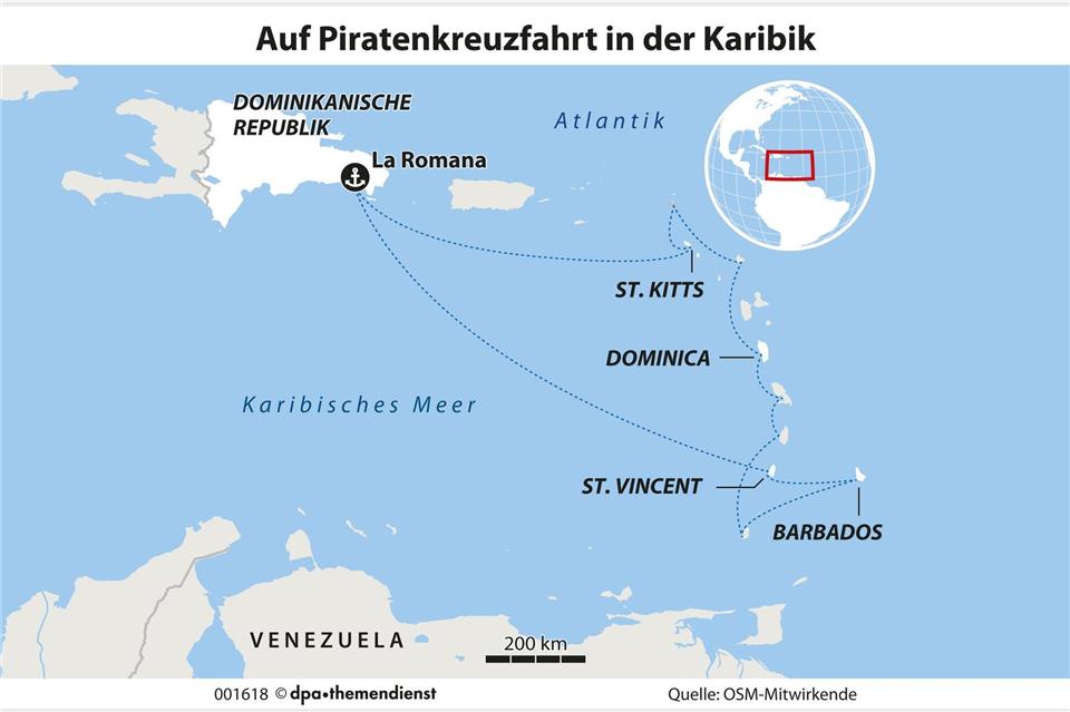 Zwischen Hängematte und Schatzsuche: Urlaub mit Abenteuerfaktor in der Karibik.dpa-infografik GmbH/dpa-tmn